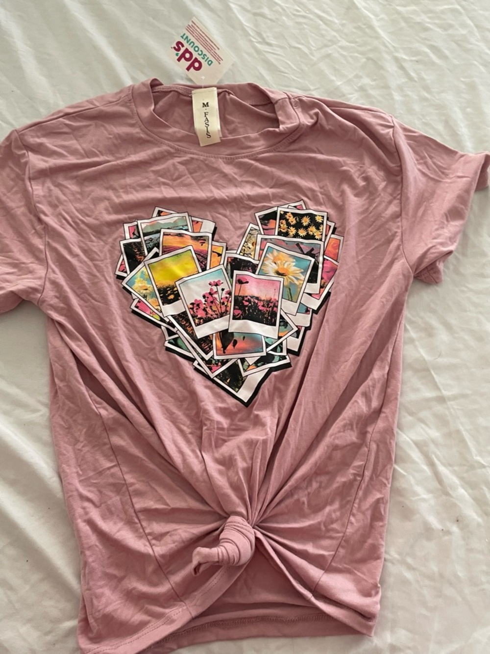 Mossimo Pink Heart Polaroid Graphic Tee